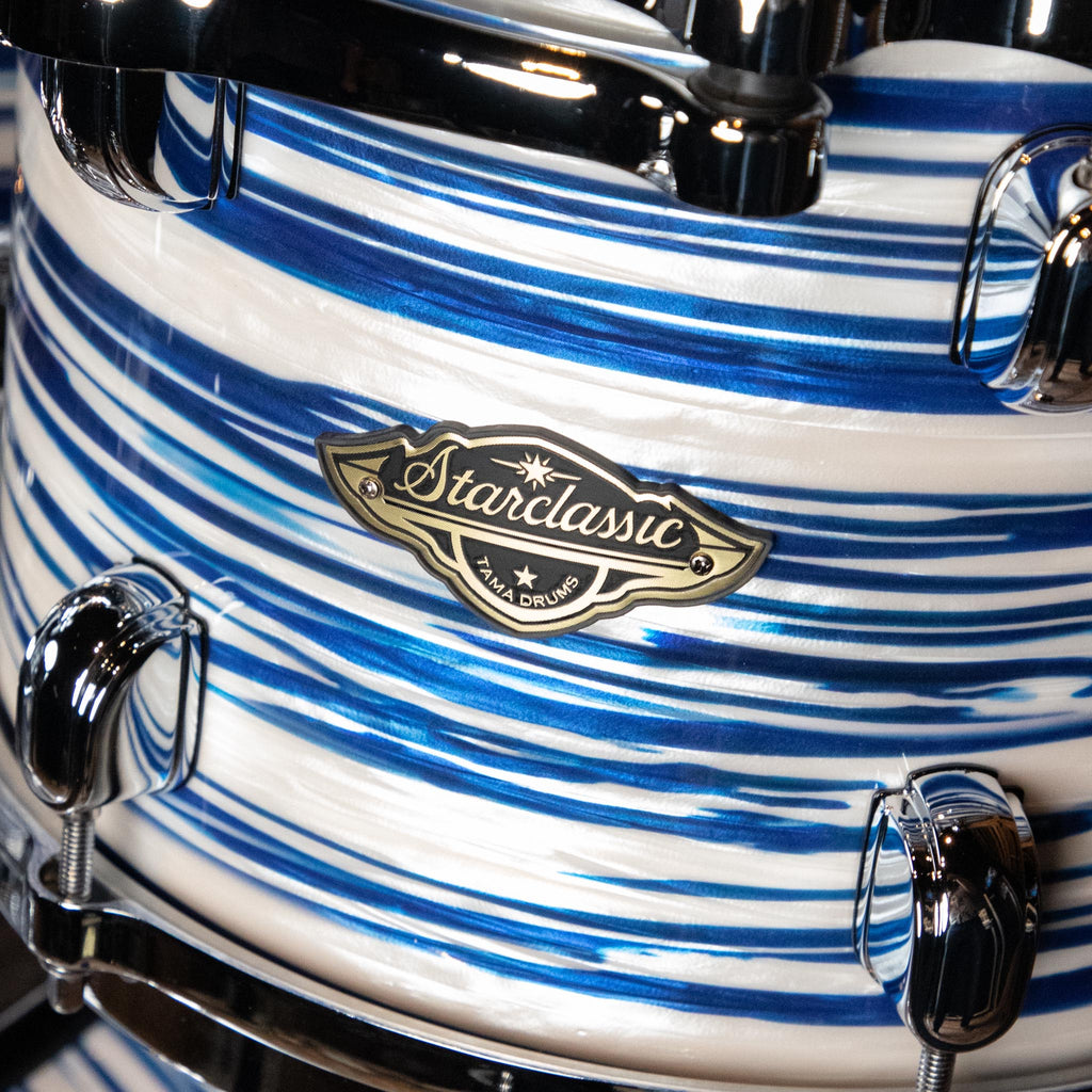Tama Starclassic Walnut/Birch 5-Piece Shell Pack - Blue and White Oyster - View 12 | MusicMarket