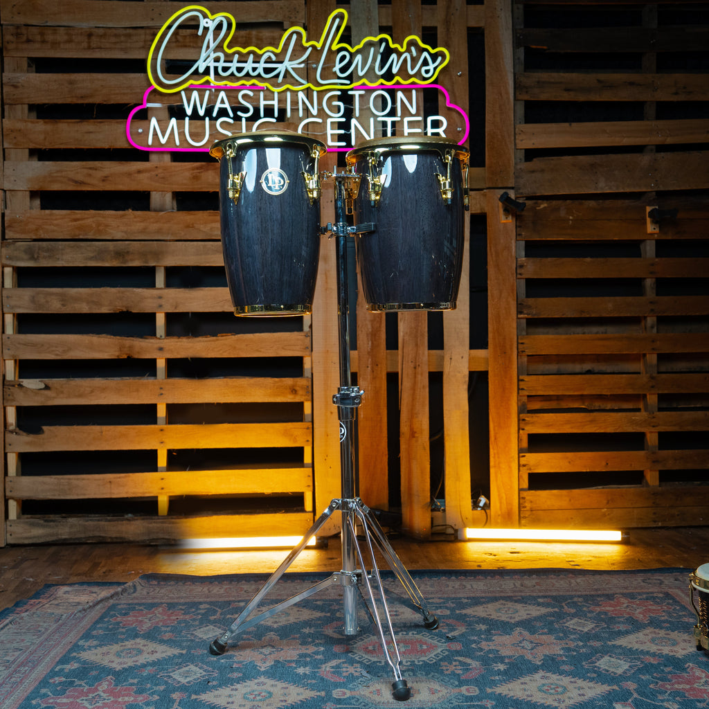Latin Percussion Junior Conga Set - Black Wood With Gold Hardware - CHUCKSCLUSIVE - View 10 | MusicMarket