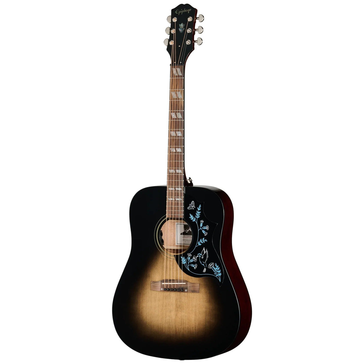 Epiphone Eric Church Hummingbird Dark Signature Acoustic Electric Guitar - Cobra Burst - MusicMarket