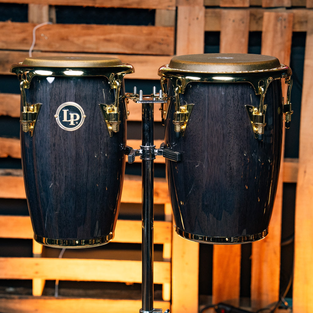 Latin Percussion Junior Conga Set - Black Wood With Gold Hardware - CHUCKSCLUSIVE - View 4 | MusicMarket