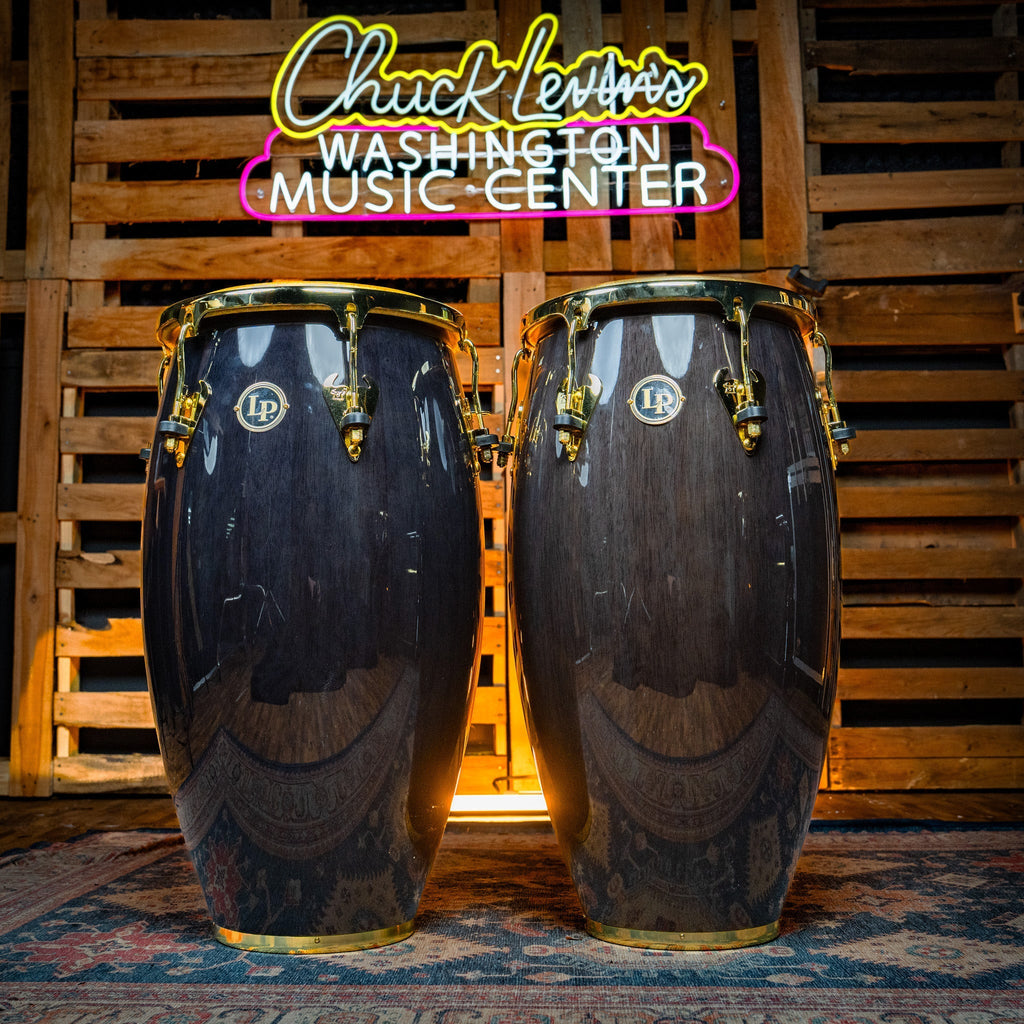 LP Matador Conga and Tumba Set, Siam Oak - Black with Gold Hardware - CHUCKSCLUSIVE - MusicMarket