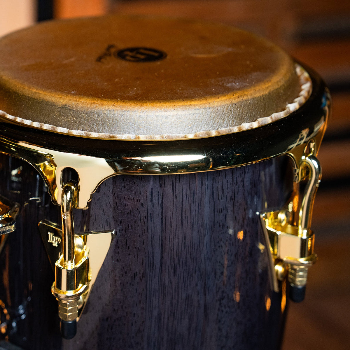 Latin Percussion Junior Conga Set - Black Wood With Gold Hardware - CHUCKSCLUSIVE - View 8 | MusicMarket