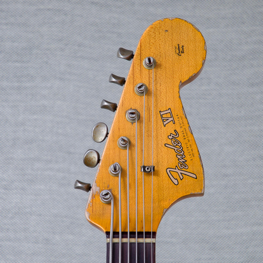 Fender Custom Shop 1962 Bass VI Super Heavy Relic Electric Guitar - Faded Ocean Turquoise - #CZ591279 - View 3 |