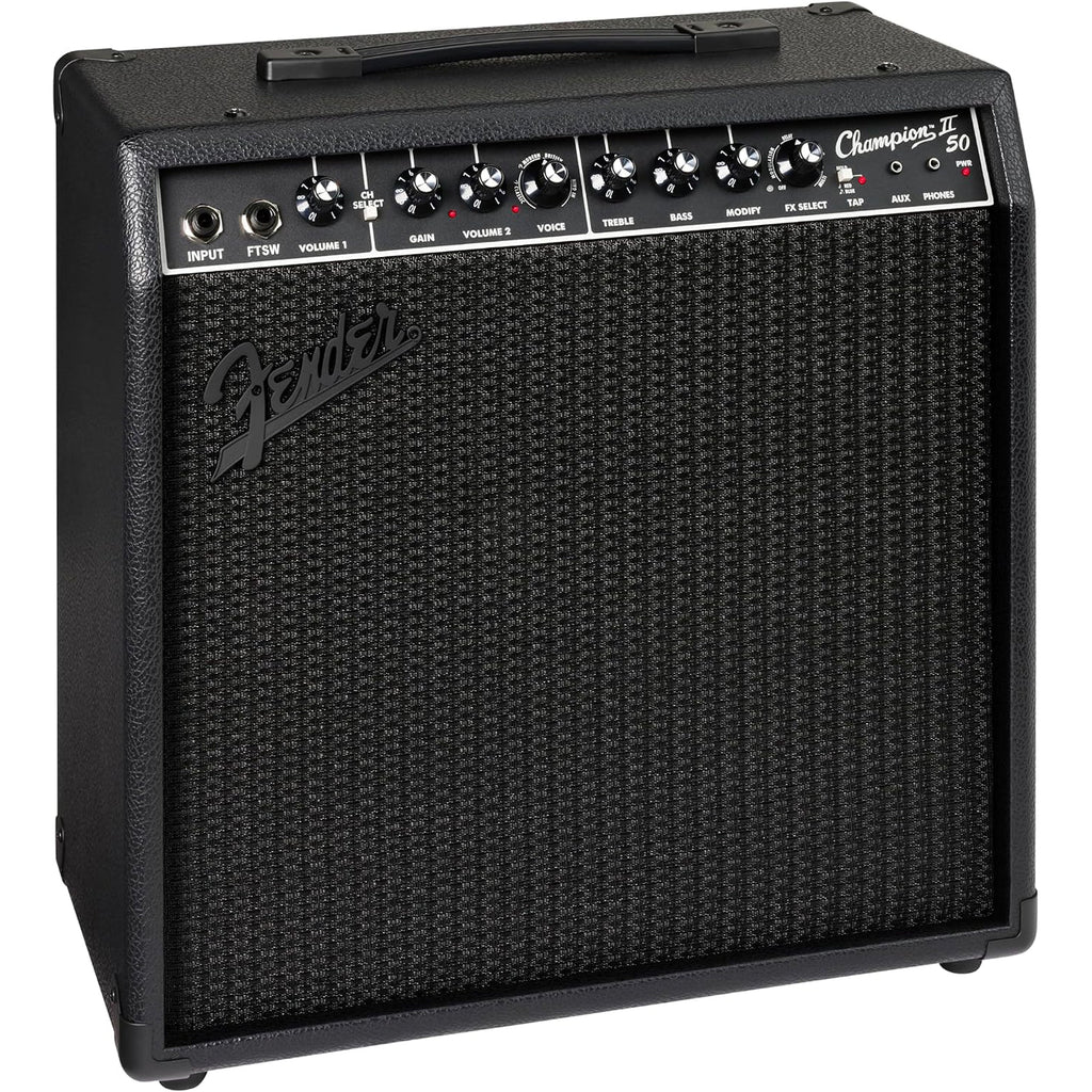 Fender Champion II 50 Blackout Guitar Combo Amplifier, 50W, 120V - View 3 | MusicMarket