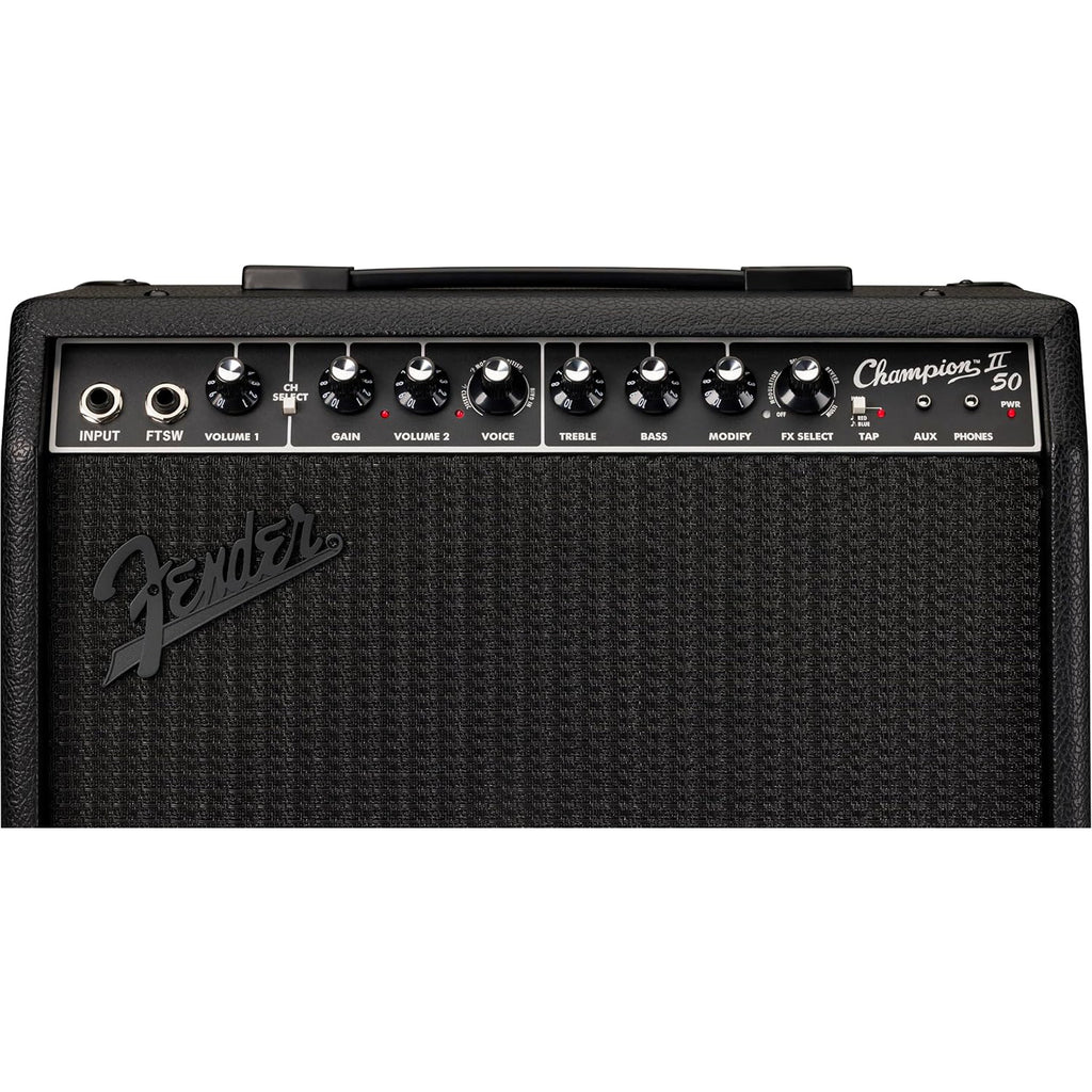 Fender Champion II 50 Blackout Guitar Combo Amplifier, 50W, 120V - View 4 | MusicMarket