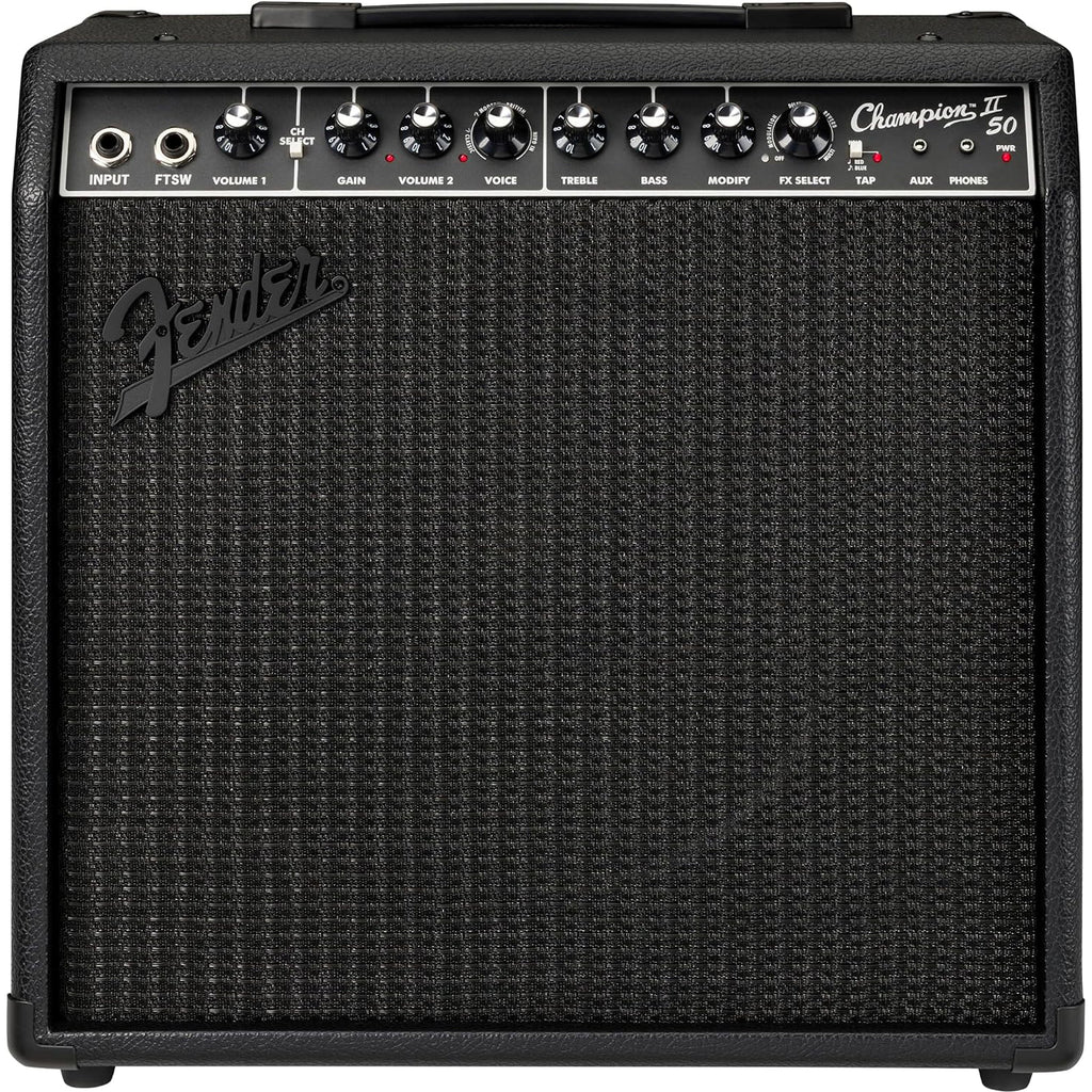 Fender Champion II 50 Blackout Guitar Combo Amplifier, 50W, 120V - MusicMarket