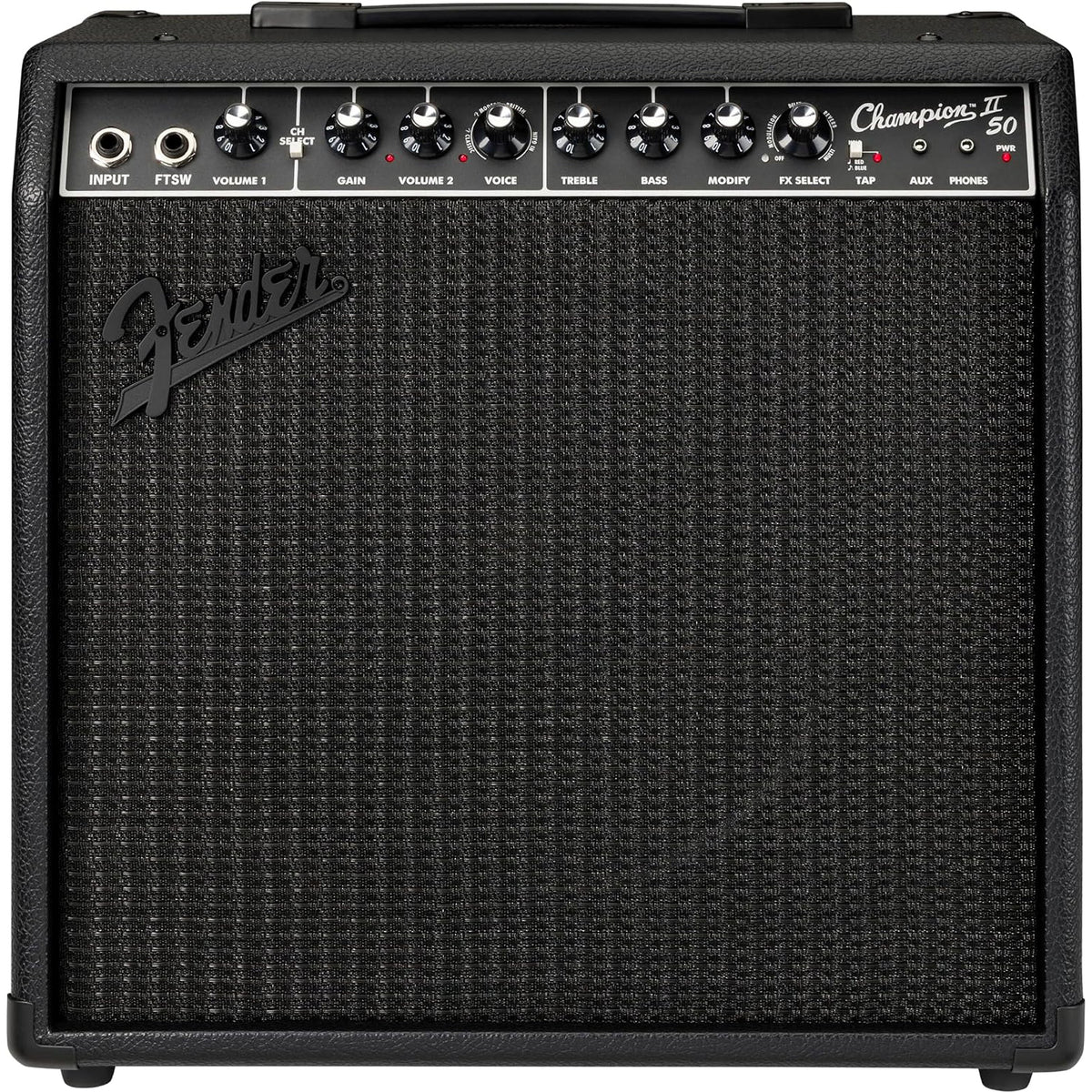 Fender Champion II 50 Blackout Guitar Combo Amplifier, 50W, 120V - MusicMarket