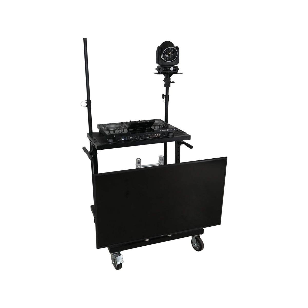 ProX X-BeatWagon Professional Mobile DJ Rolling Workstation with Adjustable Shelf - View 3 | MusicMarket