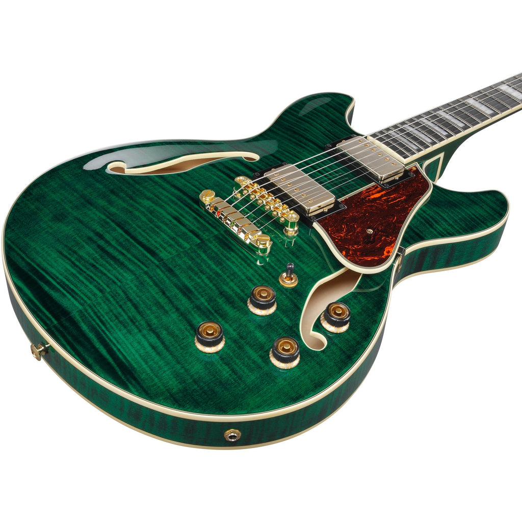 Ibanez AS93FM Artcore Expressionist Electric Guitar - Transparent Moss Green - View 7 | MusicMarket