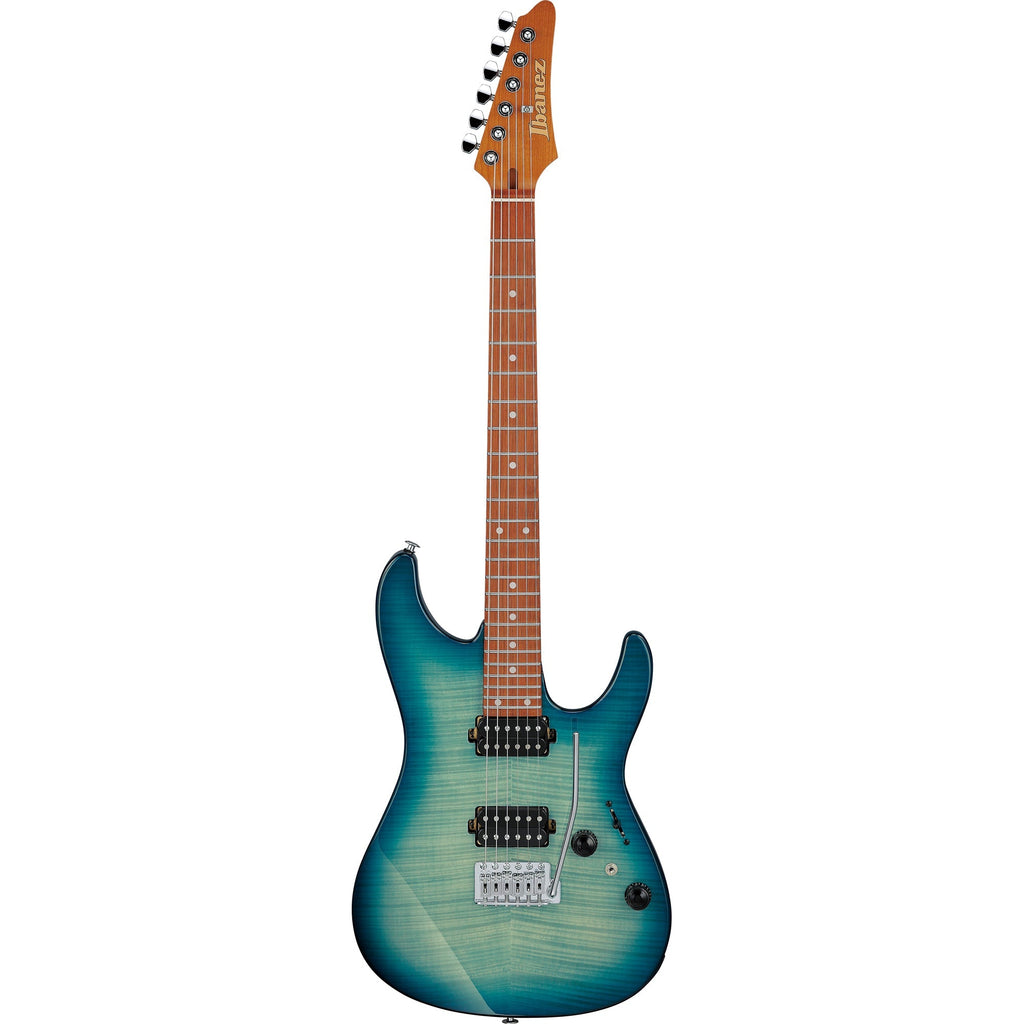 Ibanez AZ24S1F AZ Standard 6-String Electric Guitar -Transparent Turquoise Burst - View 2 | MusicMarket