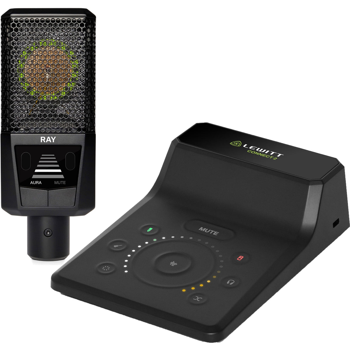 Lewitt RAY Microphone with Autofocus for Your Voice - Mute by Distance and Mute Button - for Podcasts, Streaming,