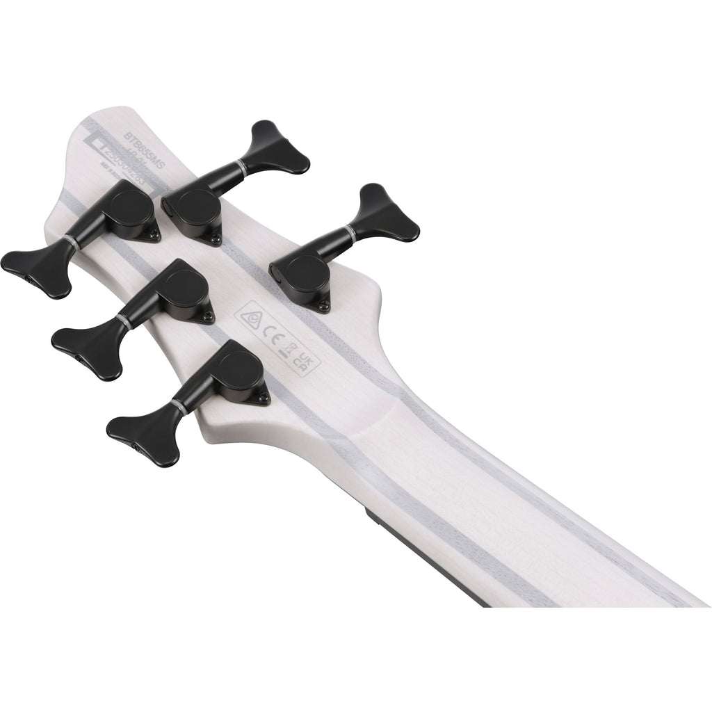 Ibanez BTB865MS Bass Workshop 5-String Electric Bass - Transparent White Flat - View 6 | MusicMarket