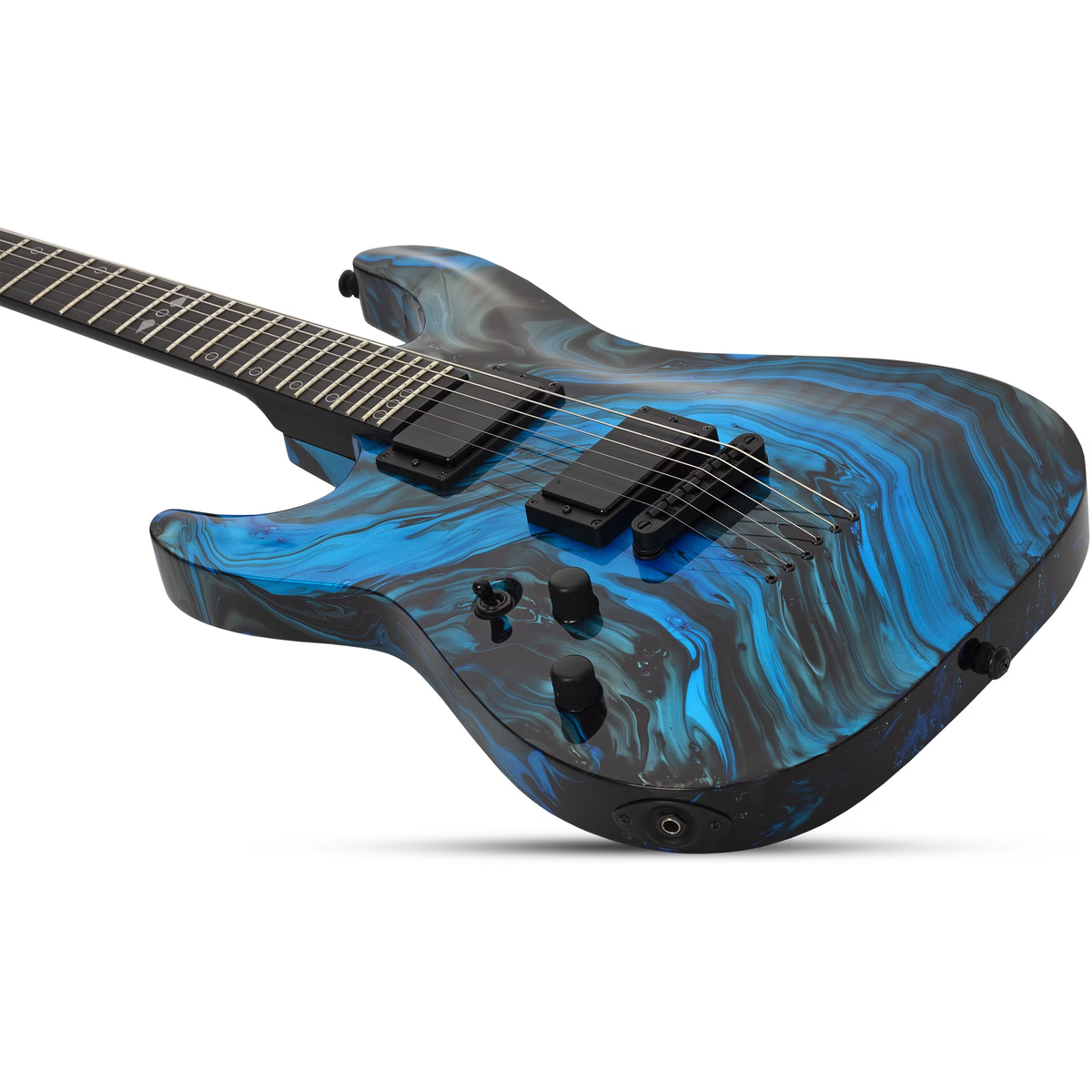 Schecter C-1 Hydro-Dip Left Handed Electric Guitar - Midnight Tide - View 3 | MusicMarket
