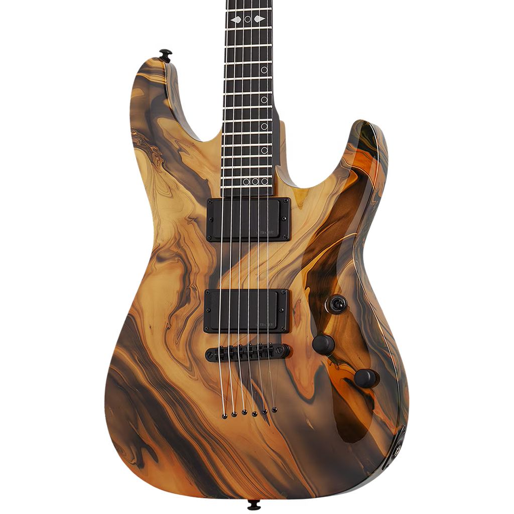 Schecter C-1 Hydro-Dip Electric Guitar - Golden Eclipse - MusicMarket