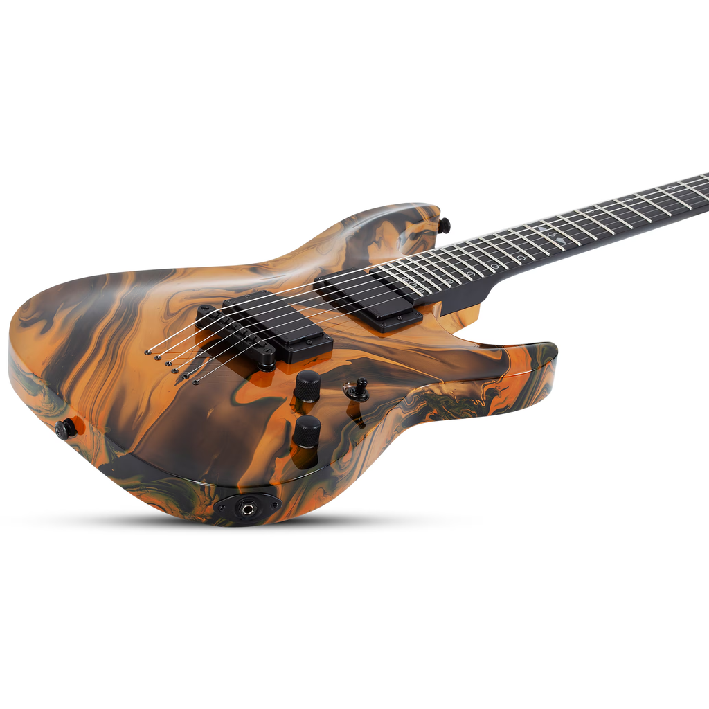 Schecter C-1 Hydro-Dip Electric Guitar - Golden Eclipse - View 3 | MusicMarket