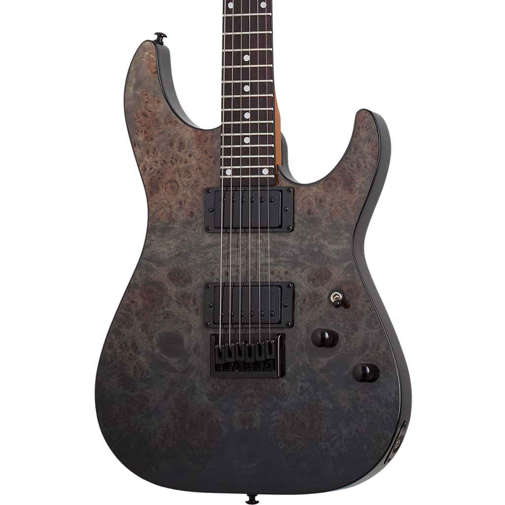 Schecter C-1 Standard Electric Guitar - Black Fade Burst Burl - MusicMarket
