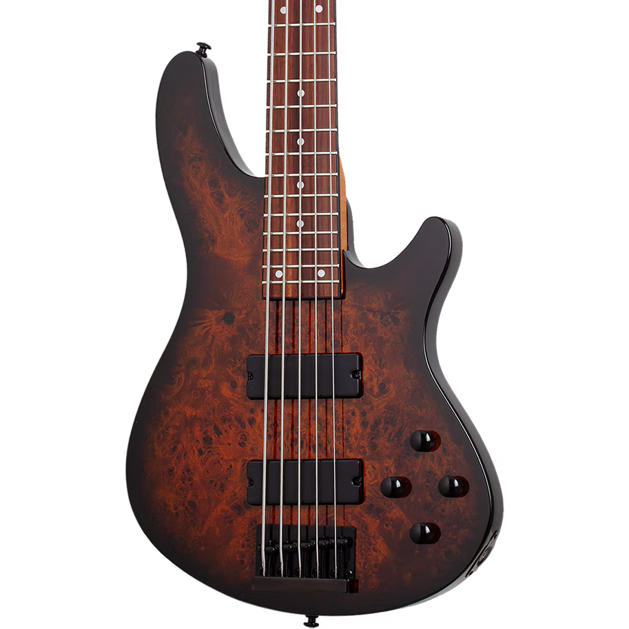 Schecter C-5 Standard 5-String Electric Bass - Tobacco Burl - MusicMarket