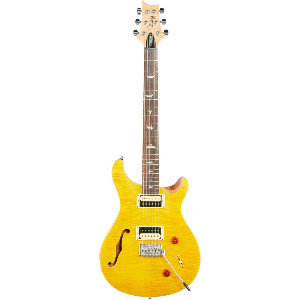 PRS SE Custom 22 Semi-Hollow Electric Guitar 2021 - Santana Yellow - View 4 | MusicMarket