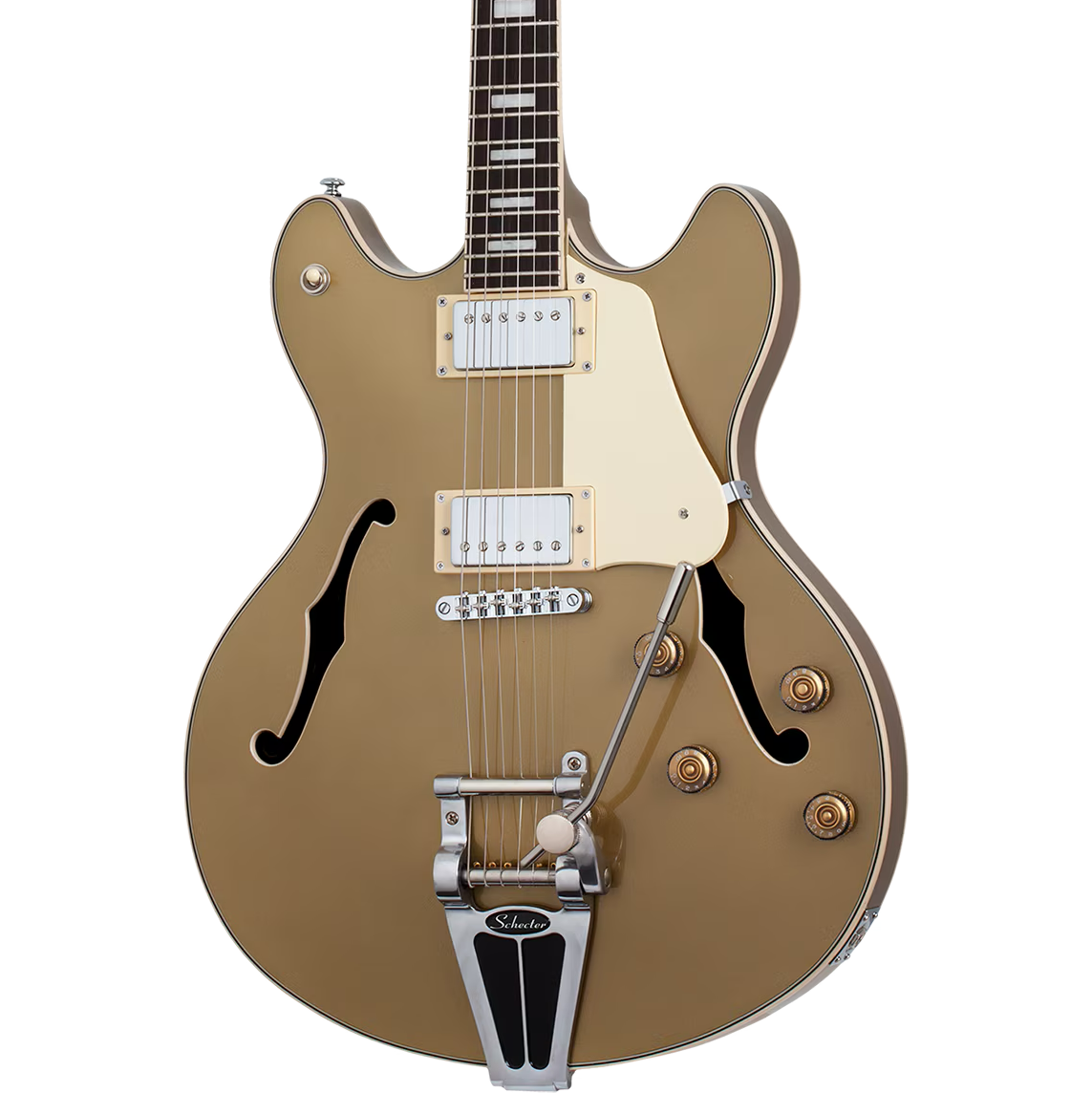 Schecter Corsair Semi Hollow Electric Guitar - Goldtop - MusicMarket