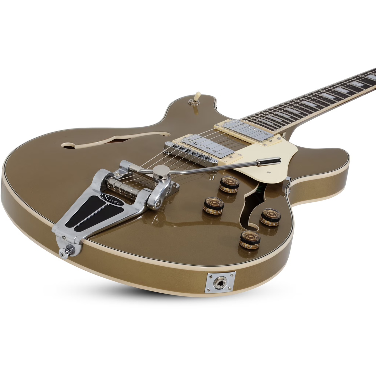 Schecter Corsair Semi Hollow Electric Guitar - Goldtop - View 3 | MusicMarket