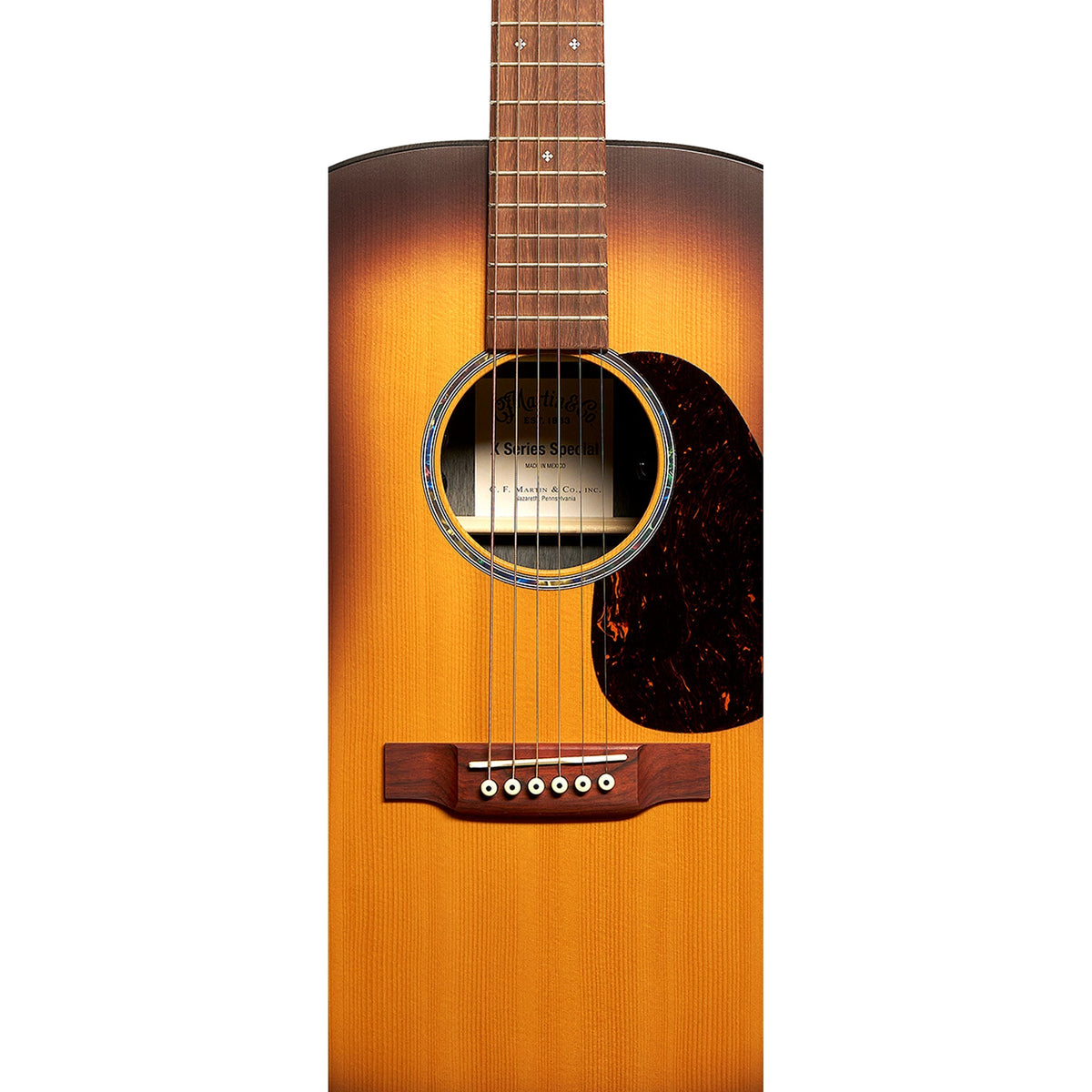 Martin D-X2E Brazilian Burst Special Acoustic Electric Guitar - Vintage Burst - View 5 | MusicMarket