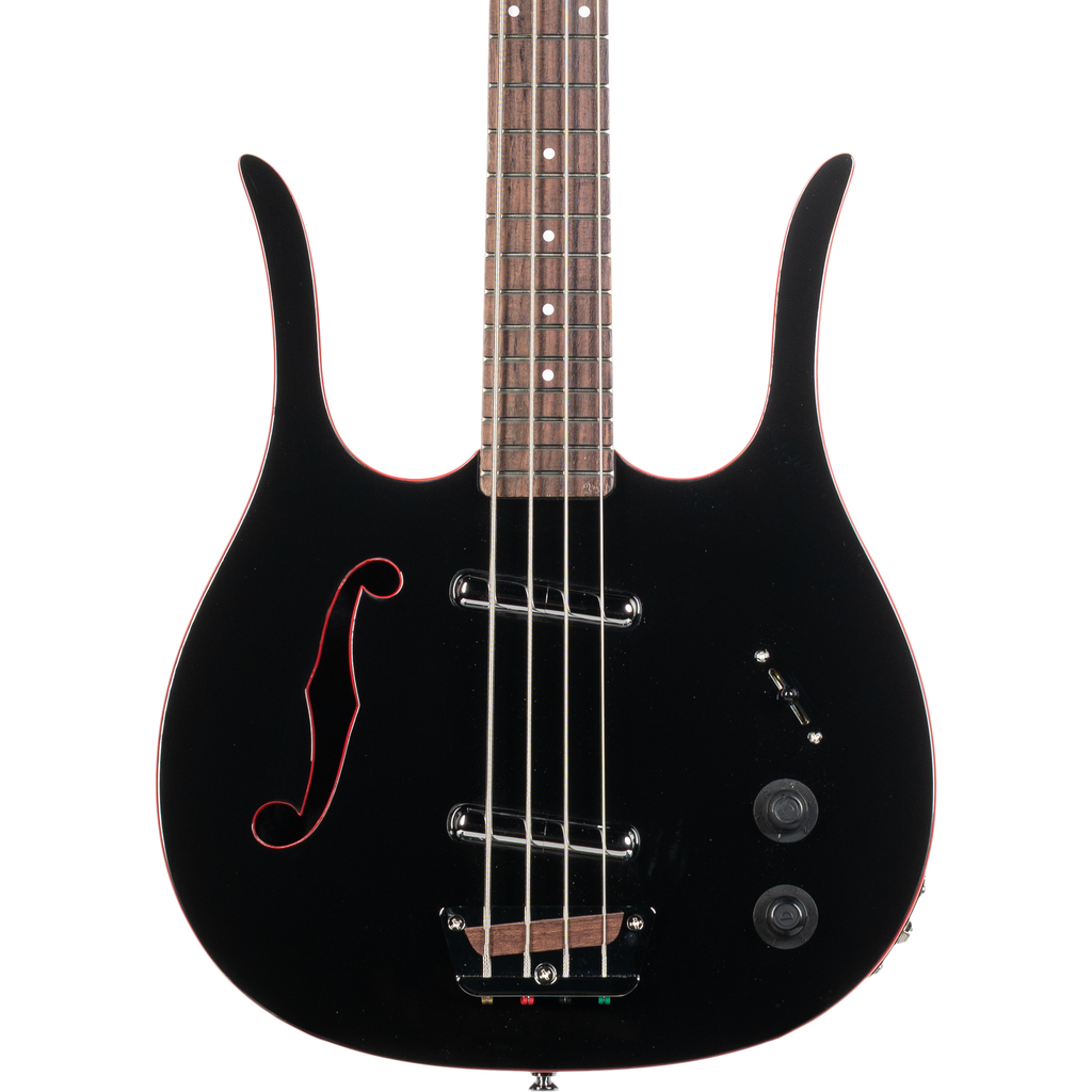 Danelectro 58 Longhorn 4 String Electric Bass - Black w/ Red Binding - MusicMarket
