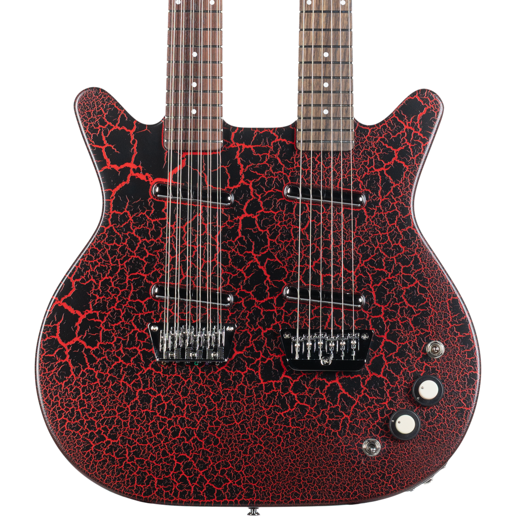 Danelectro 6/12 Doubleneck Electric Guitar - Red Crackle - MusicMarket
