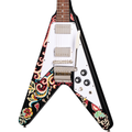 Epiphone Jimi Hendrix "Love Drops" Flying V Electric Guitar - Ebony w/ Artwork - MusicMarket
