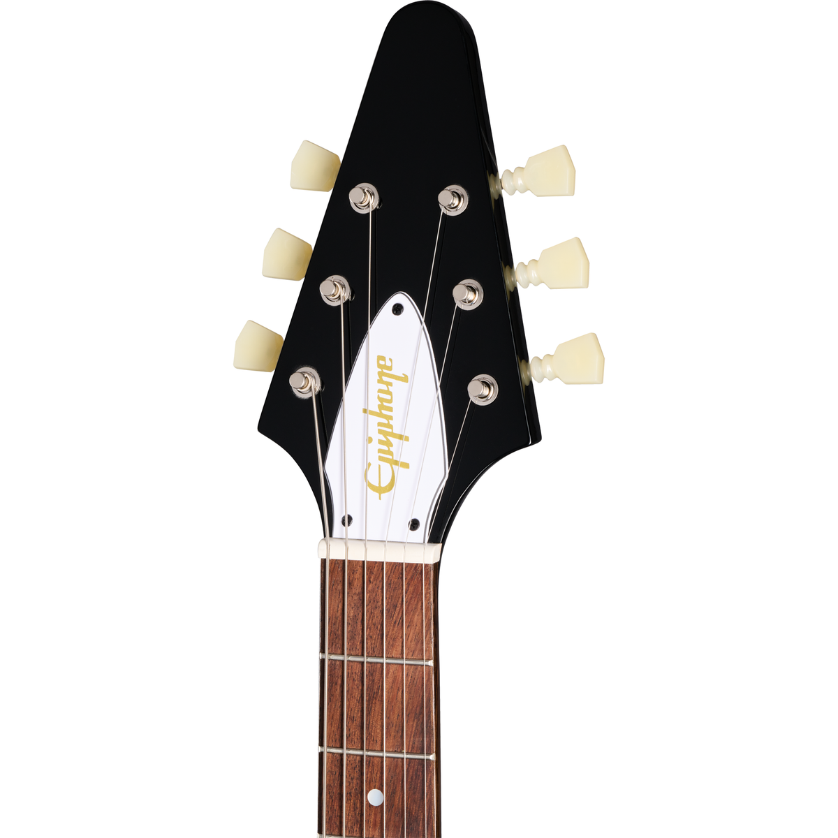 Epiphone Jimi Hendrix "Love Drops" Flying V Electric Guitar - Ebony w/ Artwork - View 5 | MusicMarket