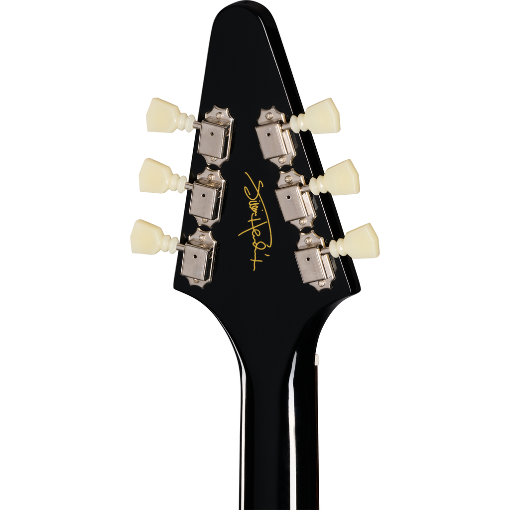Epiphone Jimi Hendrix "Love Drops" Flying V Electric Guitar - Ebony w/ Artwork - View 6 | MusicMarket