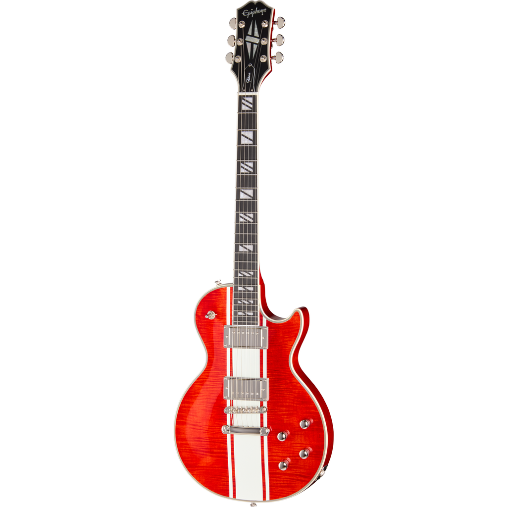 Epiphone Futura Les Paul Custom Electric Guitar - Racing Stripe Red - View 2 | MusicMarket