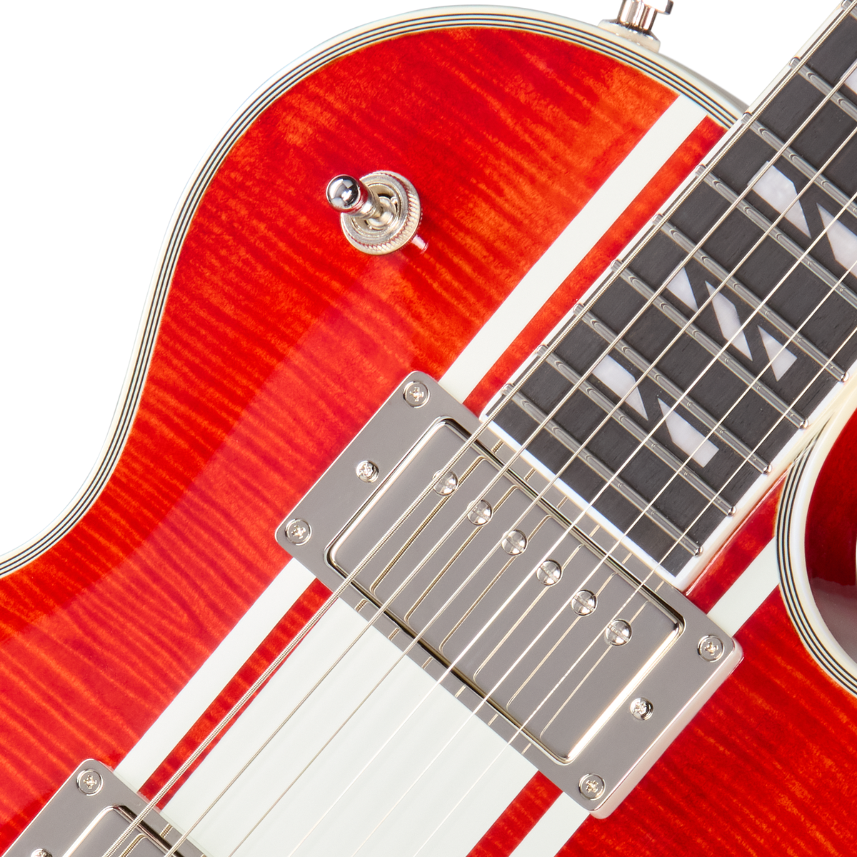 Epiphone Futura Les Paul Custom Electric Guitar - Racing Stripe Red - View 6 | MusicMarket
