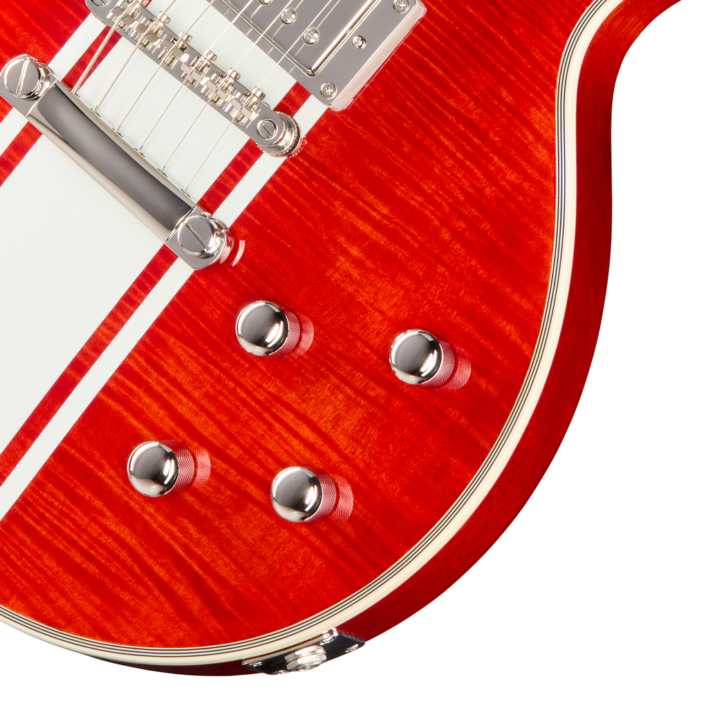 Epiphone Futura Les Paul Custom Electric Guitar - Racing Stripe Red - View 7 | MusicMarket