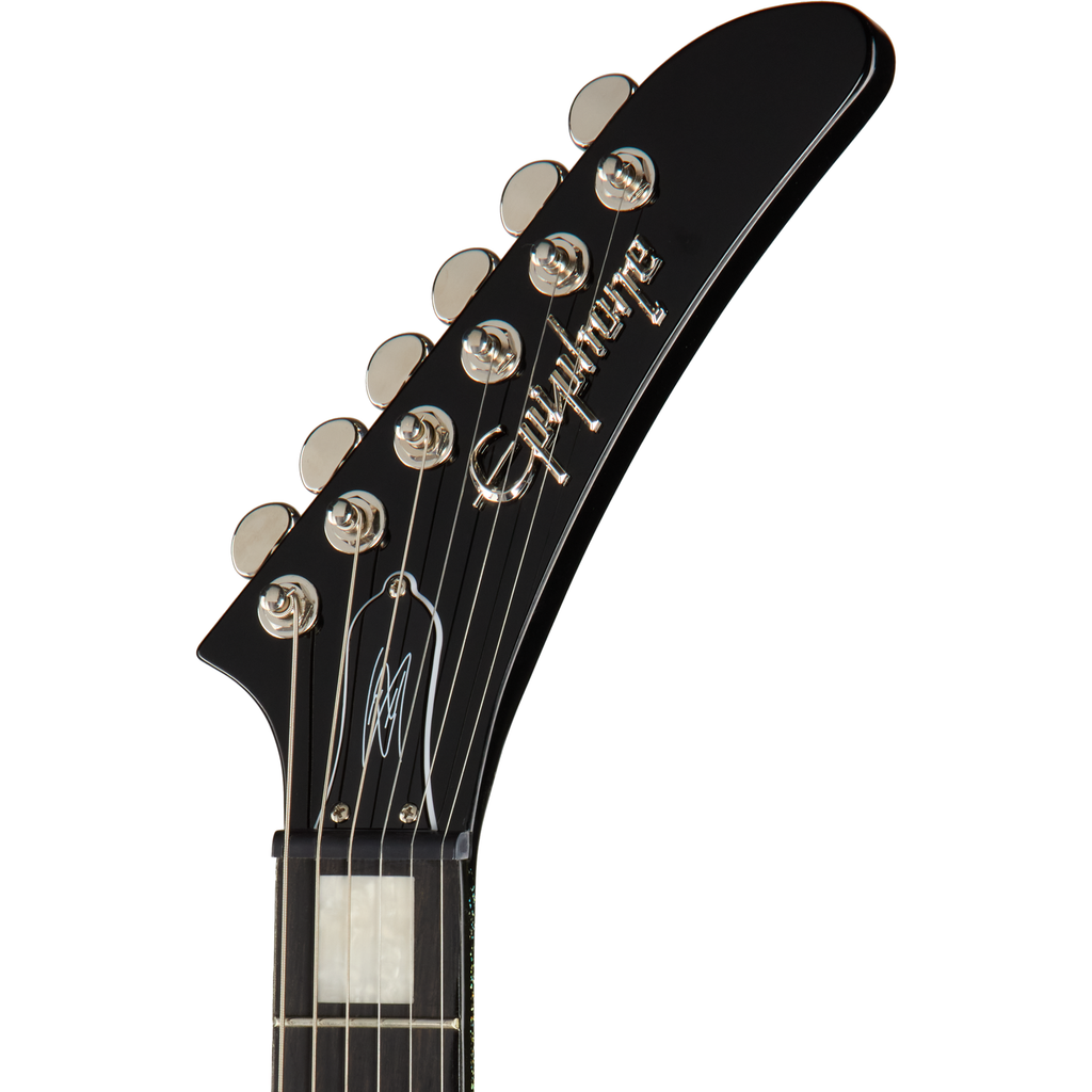 Epiphone Lzzy Hale Explorer Custom Electric Guitar - Black Diamond Holographic Sparkle - View 4 | MusicMarket