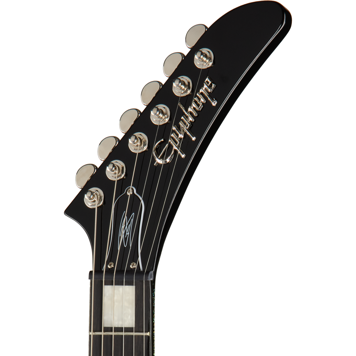 Epiphone Lzzy Hale Explorer Custom Electric Guitar - Black Diamond Holographic Sparkle - View 4 | MusicMarket