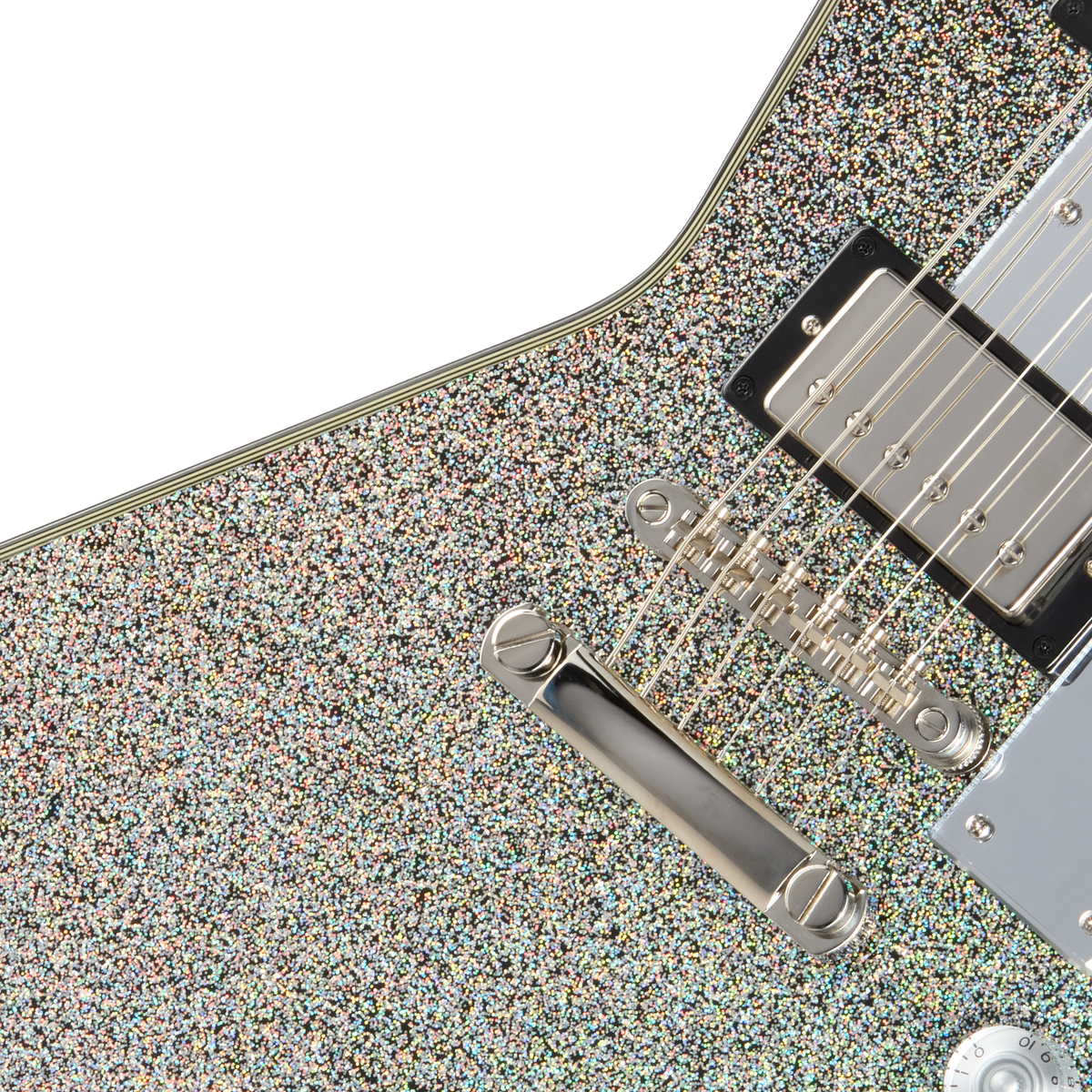 Epiphone Lzzy Hale Explorer Custom Electric Guitar - Black Diamond Holographic Sparkle - View 6 | MusicMarket