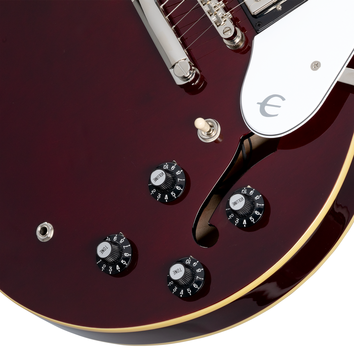 Epiphone Noel Gallagher Riviera Semi-Hollow Electric Guitar - Dark Wine Red - View 7 | MusicMarket