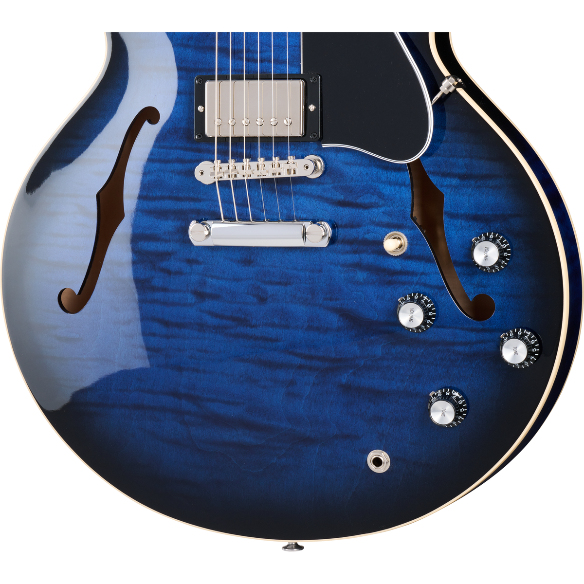 Gibson ES-335 Figured Semi-Hollow Electric Guitar - Deep Ocean Burst - View 7 | MusicMarket