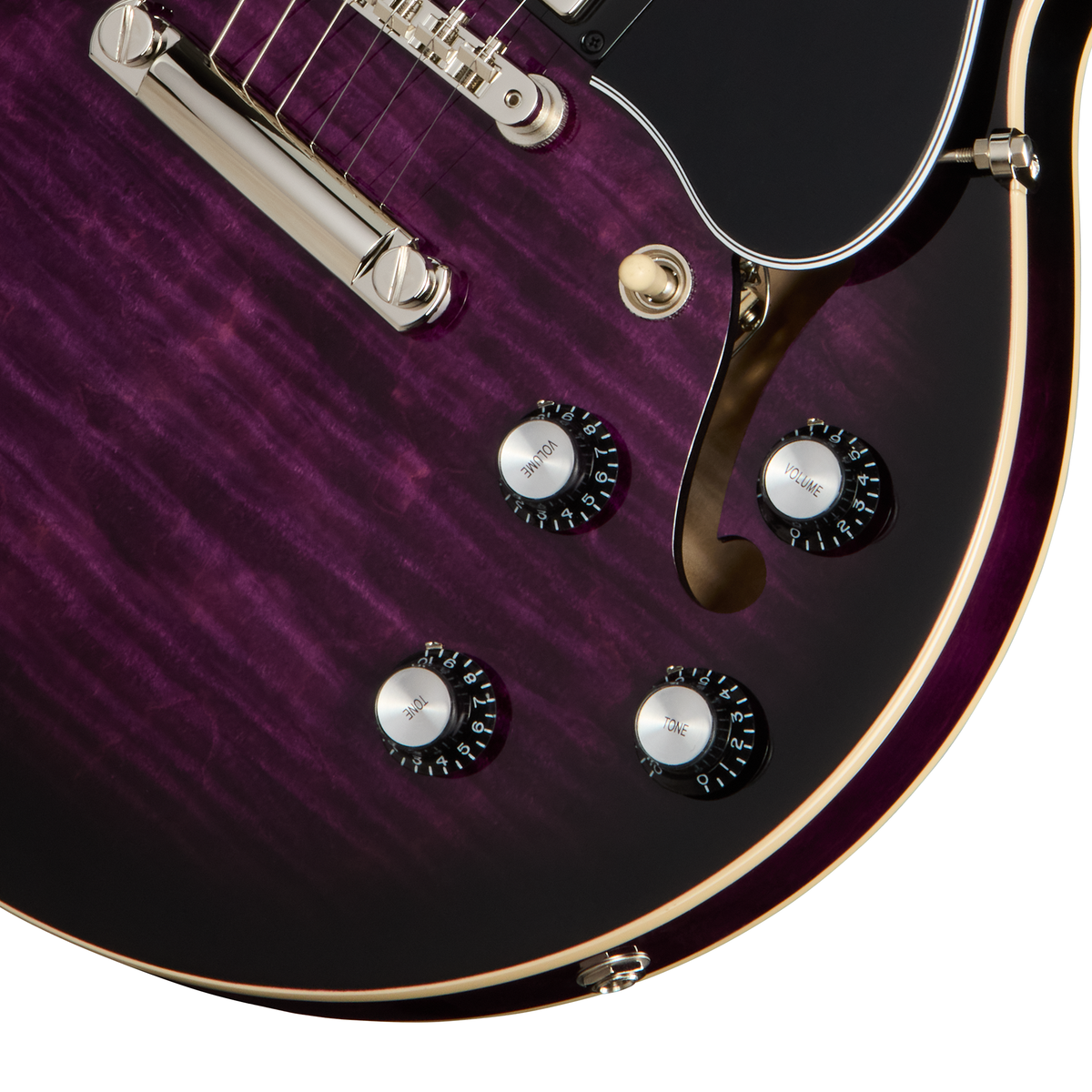 Gibson ES-339 Figured Electric Guitar - Dark Purple Burst - View 7 | MusicMarket