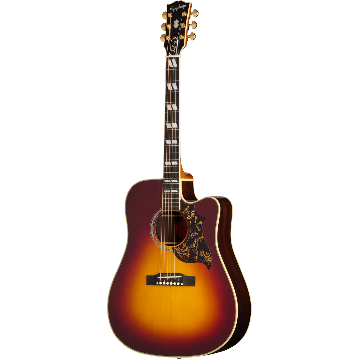 Epiphone Hummingbird Deluxe EC Acoustic Electric Guitar - Autumn Burst - View 2 | MusicMarket