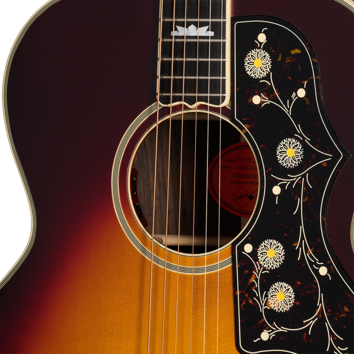 Epiphone Pre-War SJ-200 Rosewood Reissue Acoustic Electric Guitar - Vintage Sunburst - View 6 | MusicMarket