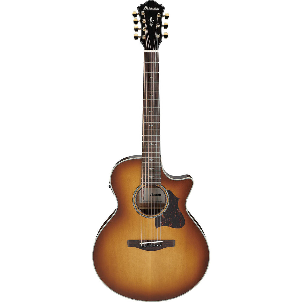 Ibanez AE Series 7-String Acoustic Electric Guitar, Tobacco Edge Burst - View 3 | MusicMarket