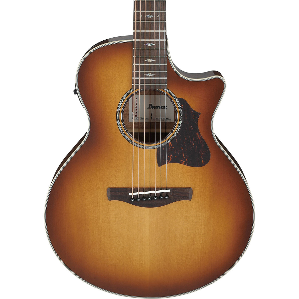 Ibanez AE Series 7-String Acoustic Electric Guitar, Tobacco Edge Burst - MusicMarket