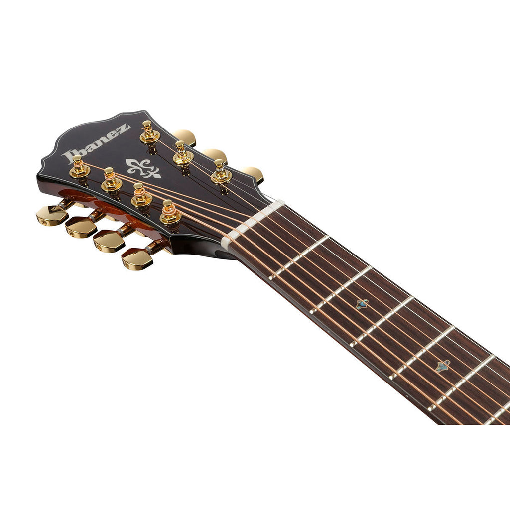 Ibanez AE Series 7-String Acoustic Electric Guitar, Tobacco Edge Burst - View 5 | MusicMarket