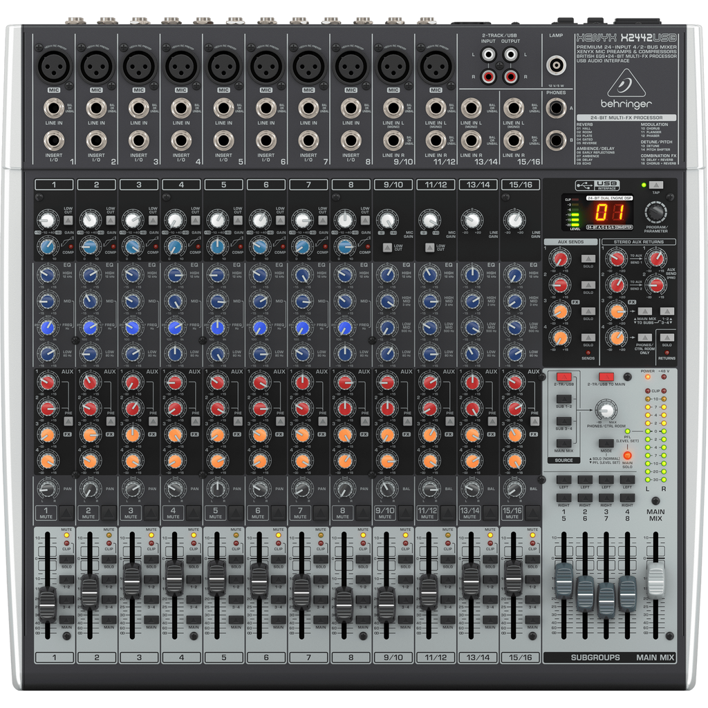 Behringer Xenyx X2442USB Premium 24-Input 4/2-Bus Mixer & USB/Audio Interface - MusicMarket
