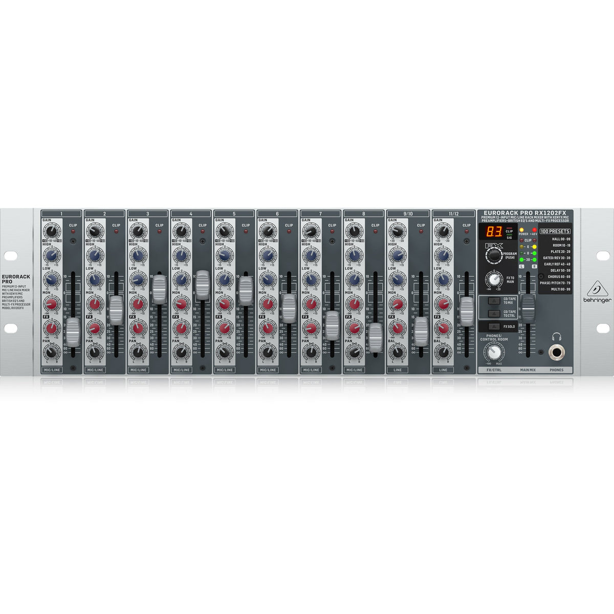 Behringer Eurorack Pro RX1202FX V2 Rackmount Mixer with Effects - MusicMarket