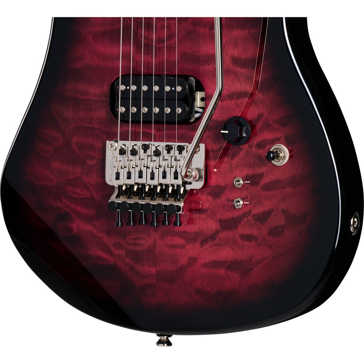 Kramer 84 HH Quilt Electric Guitar - Magenta Burst - View 7 | MusicMarket
