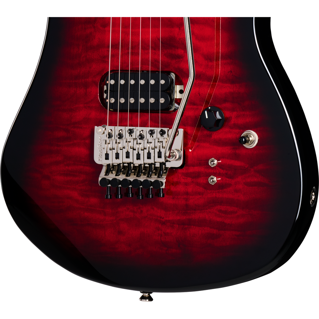 Kramer 84 HH Quilt Electric Guitar - Red Burst - View 7 | MusicMarket