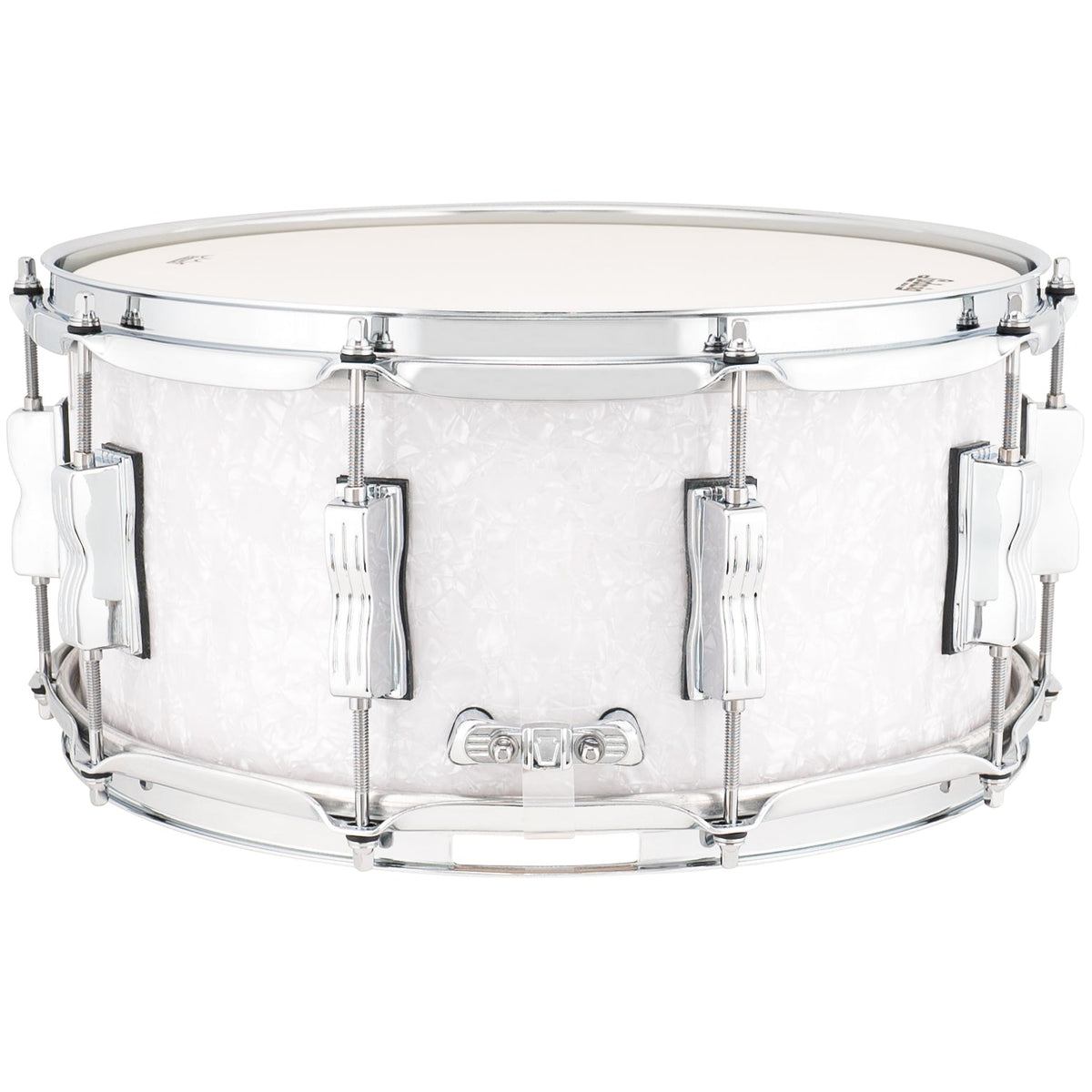 Ludwig Classic Maple 6.5x14 Snare Drum - White Marine Pearl - View 2 | MusicMarket