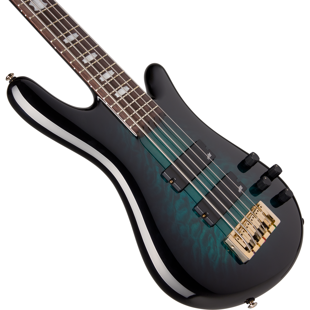Spector ICON NS-5 Neck Through 5-String Electric Bass - Black and Blue - View 4 | MusicMarket
